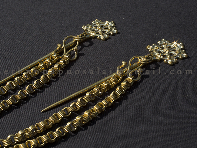 Rozetiniai smeigtukai, sujungti dviguba grandinėle iš Pavirvytės, XIIa. 2